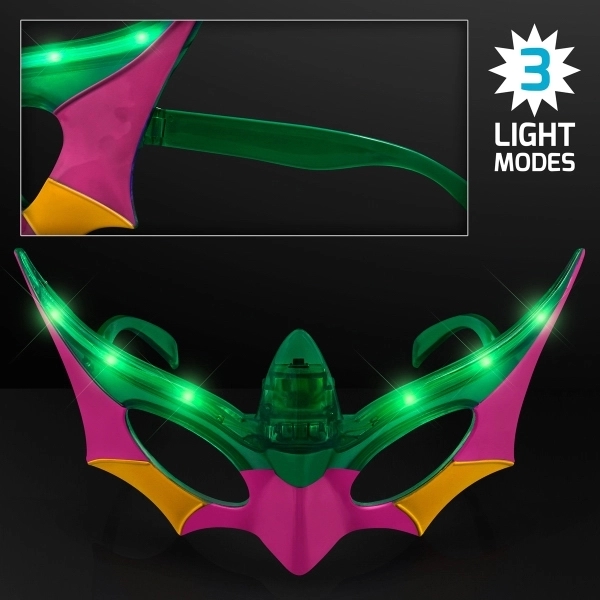 Purple, Green & Gold Mardi Gras Mask LED Shades - Image 3