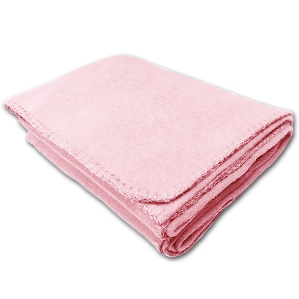 50" x 60" Fleece Whipstitch Blanket - Pink - Image 2
