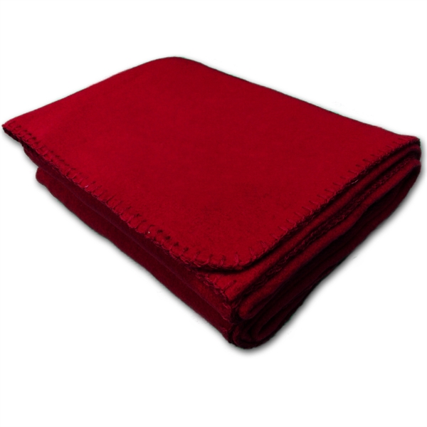 50" x 60" Fleece Whipstitch Blanket - Maroon - Image 2