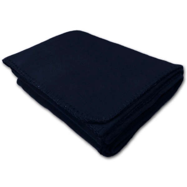 50" x 60" Fleece Whipstitch Blanket - Black - Image 2