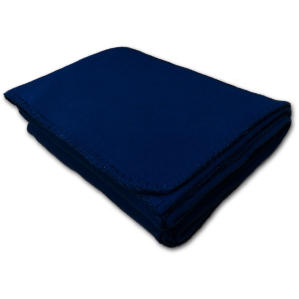 50" x 60" Fleece Whipstitch Blanket - Navy Blue - Image 2
