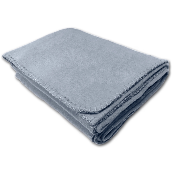 50" x 60" Fleece Whipstitch Blanket - Gray - Image 2