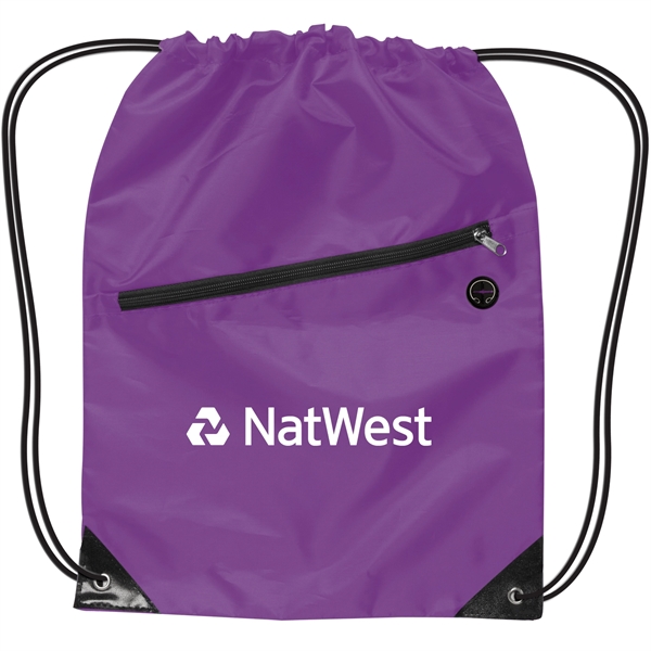 Drawstring Backpack With Zipper - Image 6
