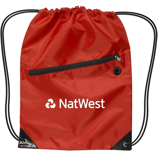 Drawstring Backpack With Zipper - Image 7