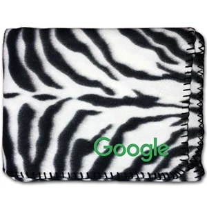 50" x 60" Fleece Whipstitch Blanket - Zebra