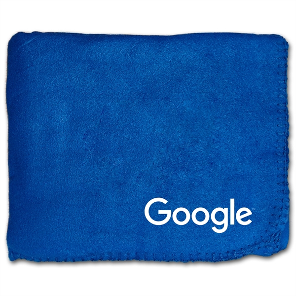 50" x 60" Fleece Whipstitch Blanket - Royal Blue - Image 1