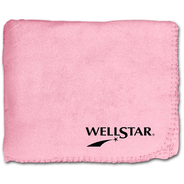 50" x 60" Fleece Whipstitch Blanket - Pink - Image 1