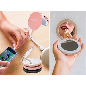 2 in 1 powerbank and Compact Mirror
