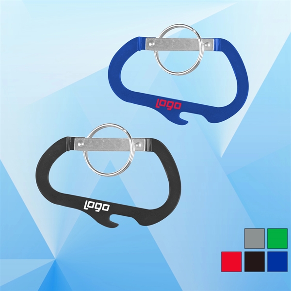 Carabiner with Bottle Opener and Key Ring - Image 1