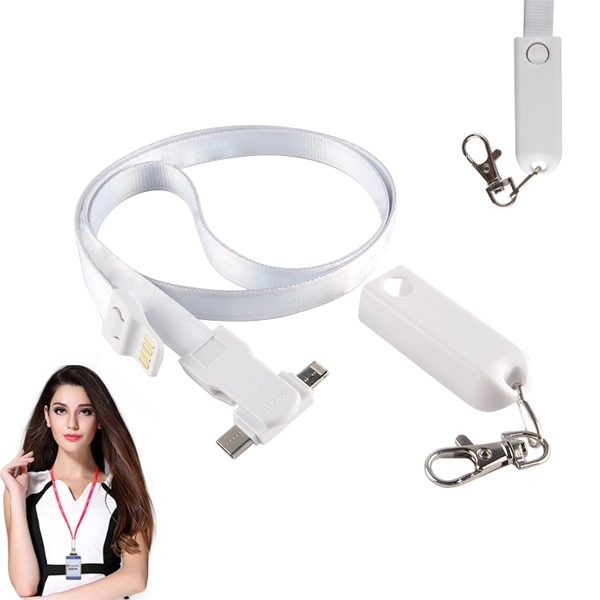 3-in-1 Nylon Lanyard Charging Cable