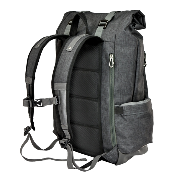 Roll-Top Canvas Backpack, Personalised Backpack, Custom Logo - Image 3