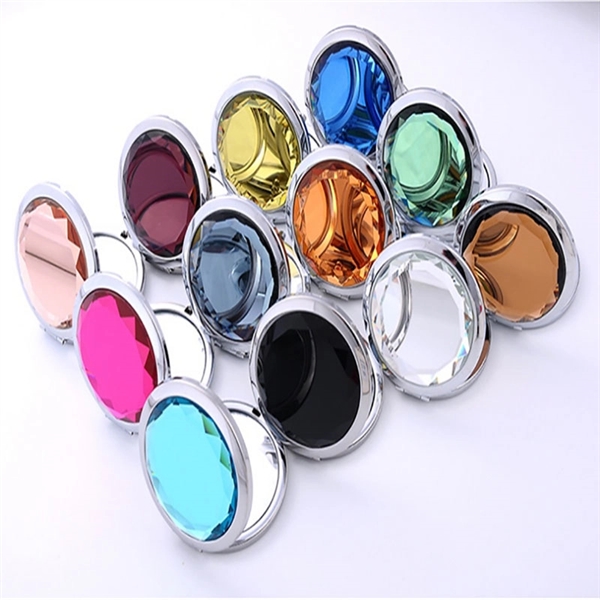 Round Cosmetic Folding Travel Compact Mirror - Image 1
