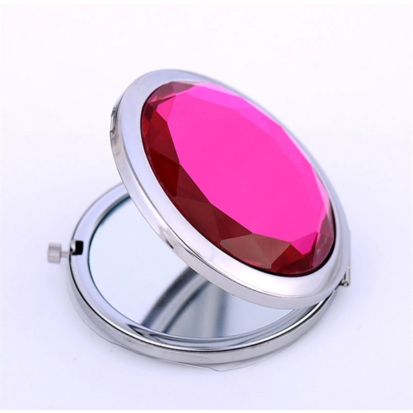 Round Cosmetic Folding Travel Compact Mirror - Image 2