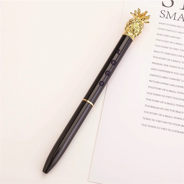 Pineapple Ballpoint Pens Metal Black Ink Stainless Steel Pen - Image 5