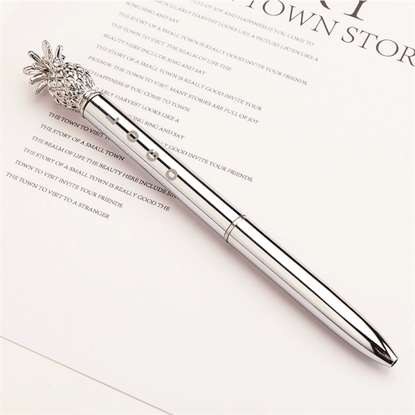 Pineapple Ballpoint Pens Metal Black Ink Stainless Steel Pen - Image 11