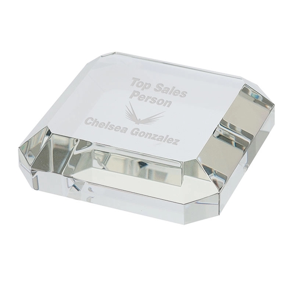 Taranto Square Crystal Paperweight - Image 2