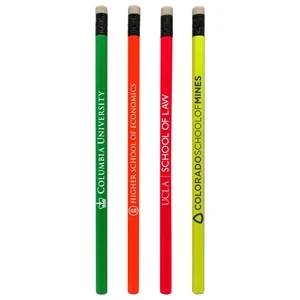 Quality Neon Colored Pencil w/White Eraser