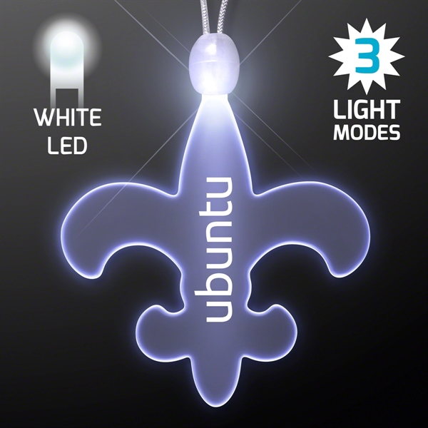 Light Up Fleur de Lis Acrylic Necklace with LEDs - Image 4