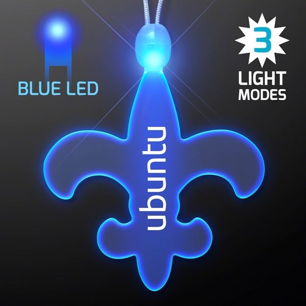 Light Up Fleur de Lis Acrylic Necklace with LEDs - Image 5
