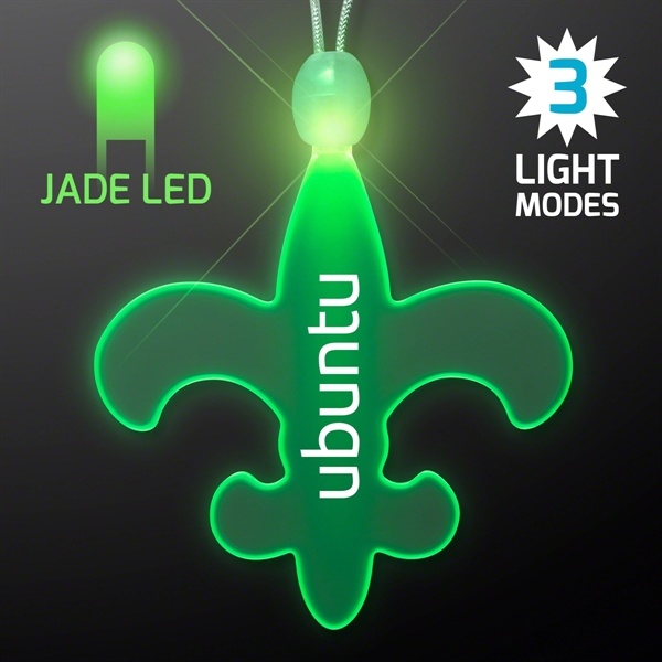 Light Up Fleur de Lis Acrylic Necklace with LEDs - Image 6