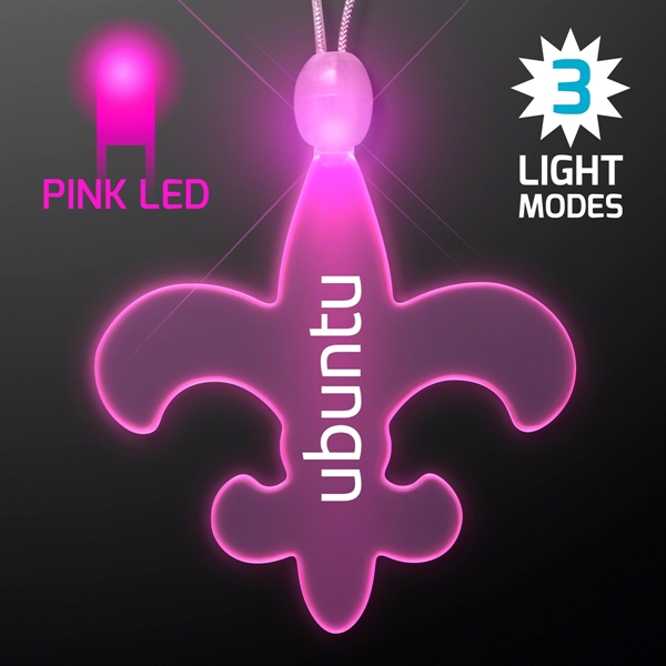 Light Up Fleur de Lis Acrylic Necklace with LEDs - Image 7