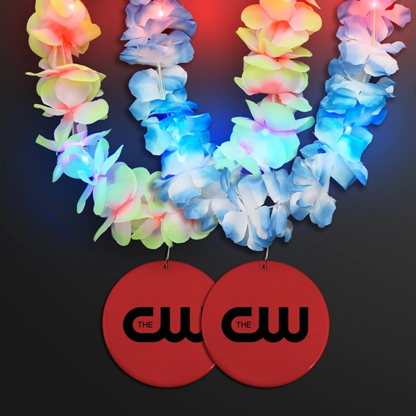 Light Up Hawaiian Leis with Custom Circle Medallion - Image 15