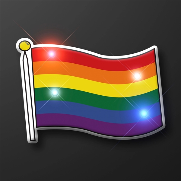 Light Up Rainbow Pride Flag Pins - Image 3