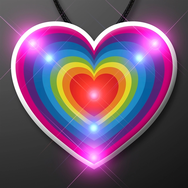Retro Rainbow Heart Blinky Necklace - Image 2