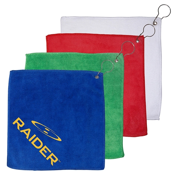 Microfiber Golf Towel with Grommet and Hook - Image 4