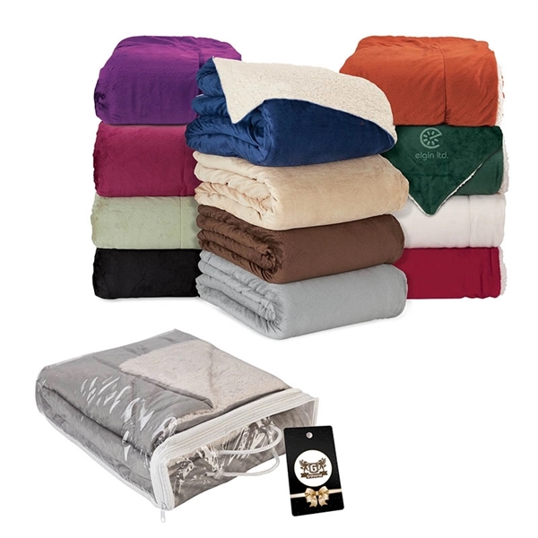Brookline Micro Mink Sherpa Blanket & Hangtag - Image 1