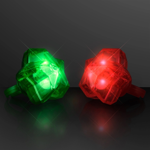 LED Sparkling Stars Christmas Rings, Assorted Colors - Image 2