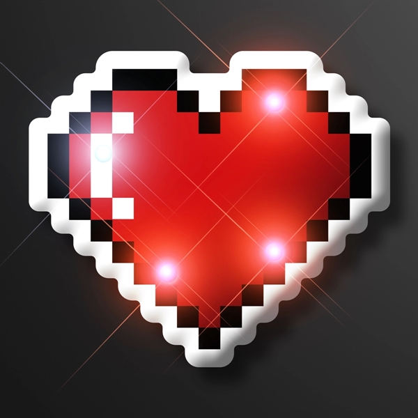 Blinking LED 8-Bit Pixel Heart Pins - Image 2