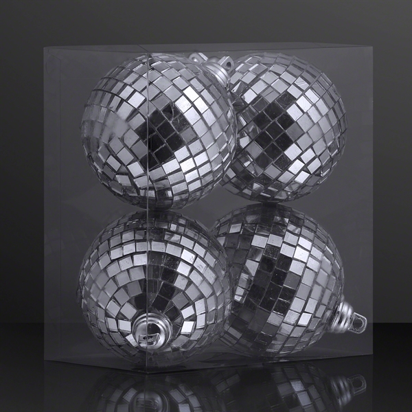 2.4" Mirror Ball Ornaments - 4-Pack - Image 5