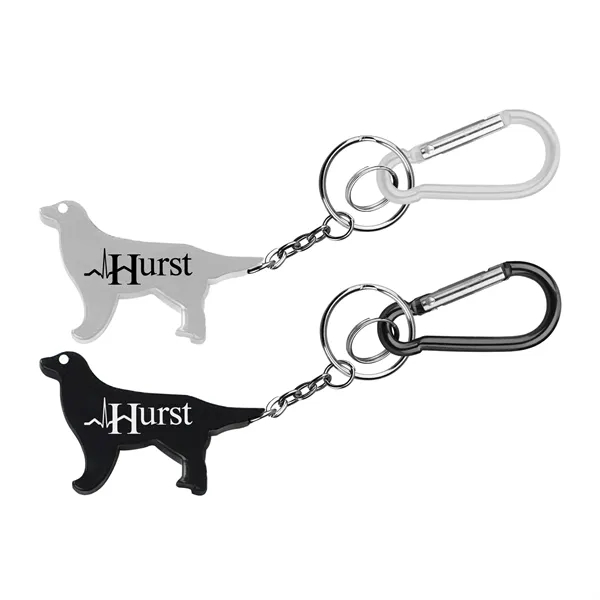Dog Shape Bottle Opener Key Chain with Carabiner - Image 1