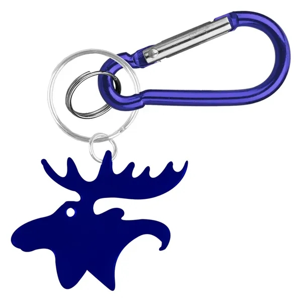 Moose Shape Bottle Opener Key Chain with Carabiner - Image 2