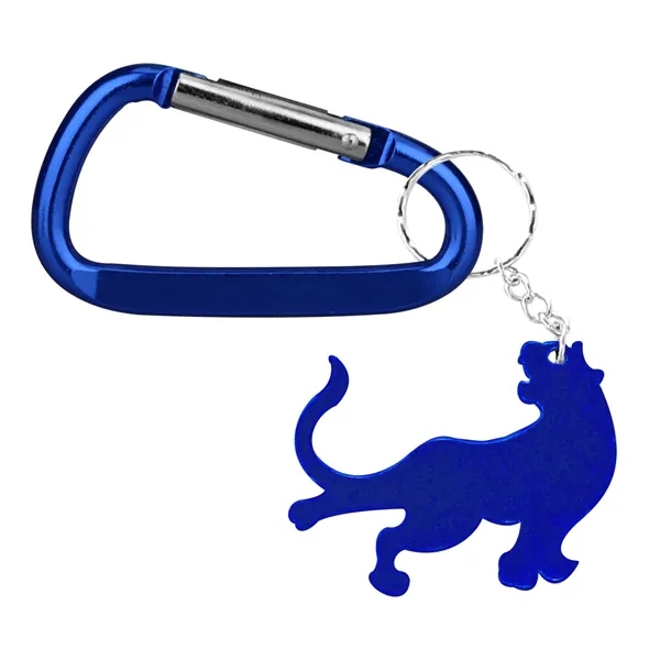 Tiger Shape Bottle Opener Key Chain with Carabiner - Image 2