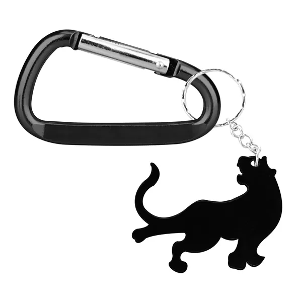 Tiger Shape Bottle Opener Key Chain with Carabiner - Image 3