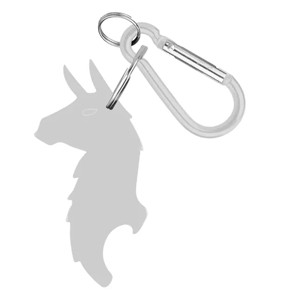 Llama Shape Bottle Opener Key Ring with Carabiner - Image 6