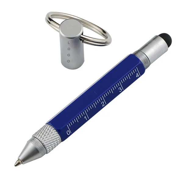 5 in 1 Malfunction Metal Ballpoint Pen with Key Chain - Image 3