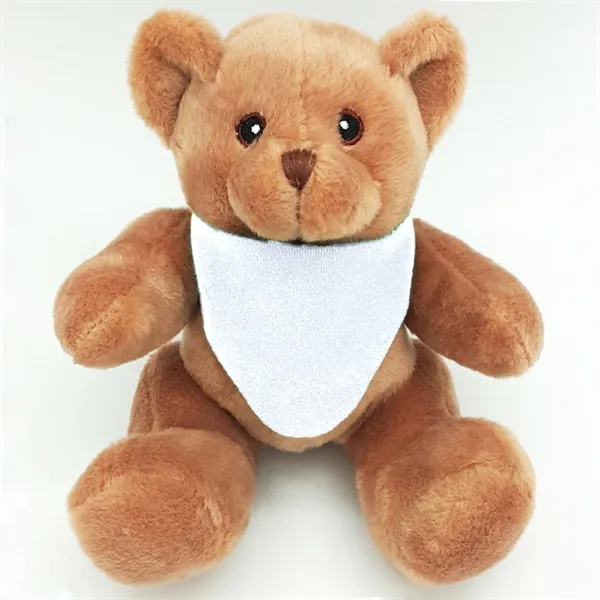 6" Beanie Brown Bear with Embroidered Eyes - Image 2