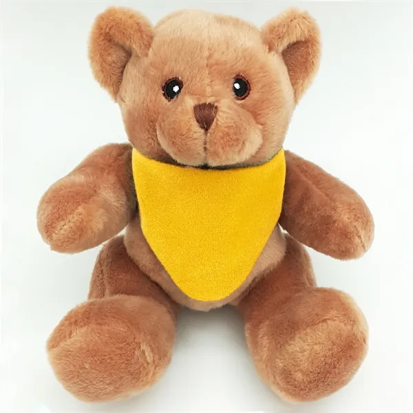 6" Beanie Brown Bear with Embroidered Eyes - Image 1
