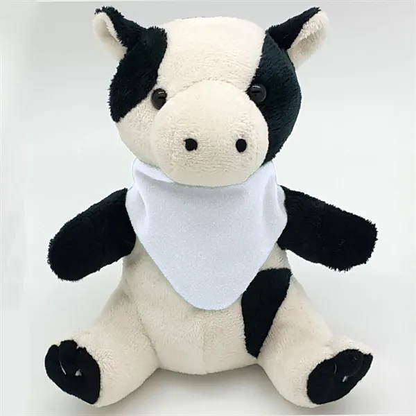 6" Beanie Cow with Embroidered Eyes - Image 2