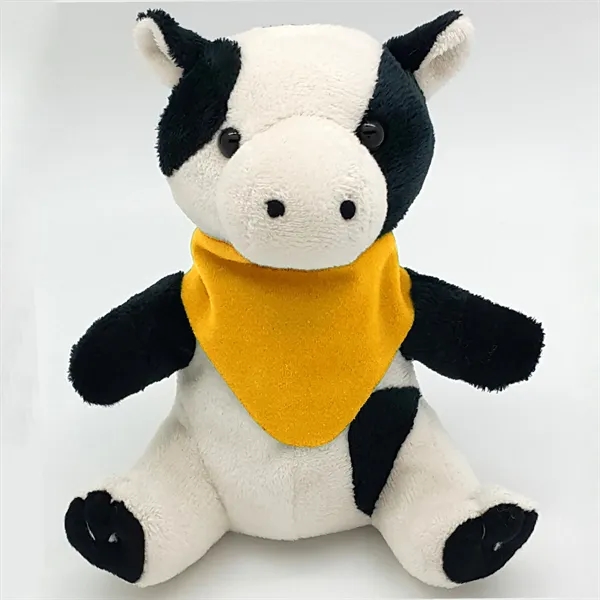 6" Beanie Cow with Embroidered Eyes - Image 4