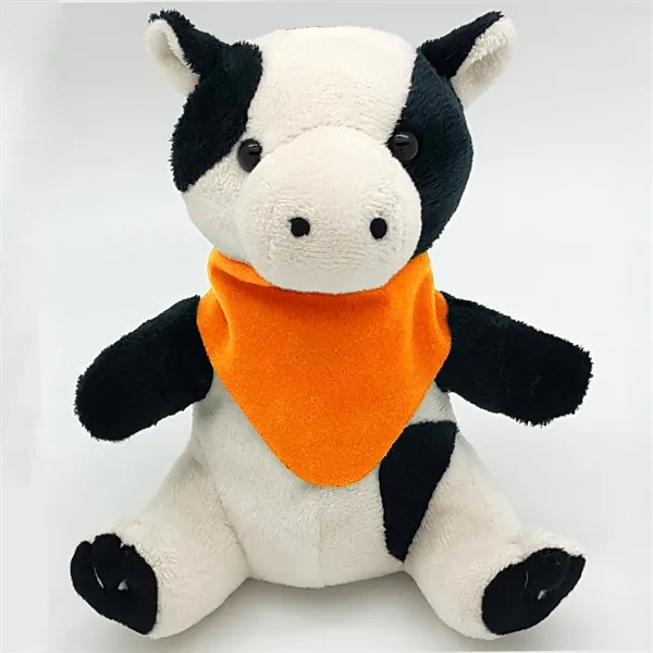 6" Beanie Cow with Embroidered Eyes - Image 5