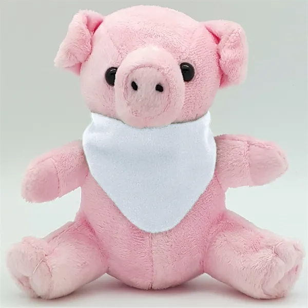 6" Beanie Pig with Embroidered Eyes - Image 2