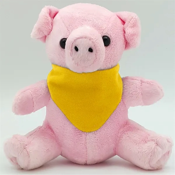 6" Beanie Pig with Embroidered Eyes - Image 4