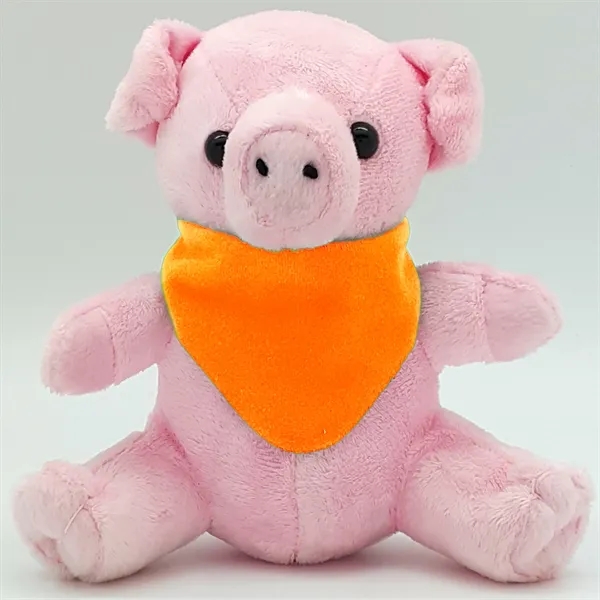 6" Beanie Pig with Embroidered Eyes - Image 5