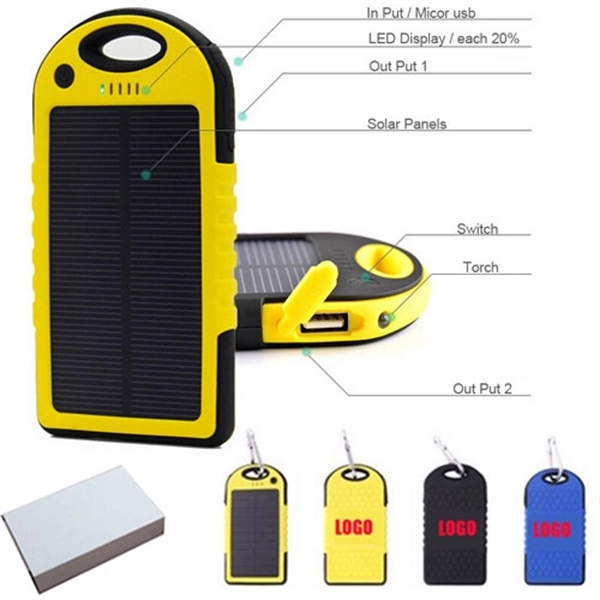 Rugged Solar Charger Power Bank - Image 2