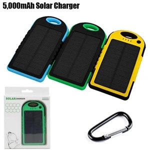 Solar Rechargeable Power Bank with 5,000mAh battery capacity