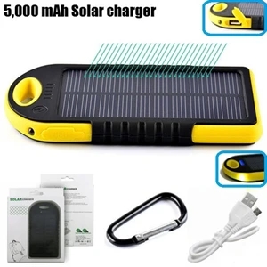 5000mah Dual-USB Water Resistant Solar Power Bank Battery